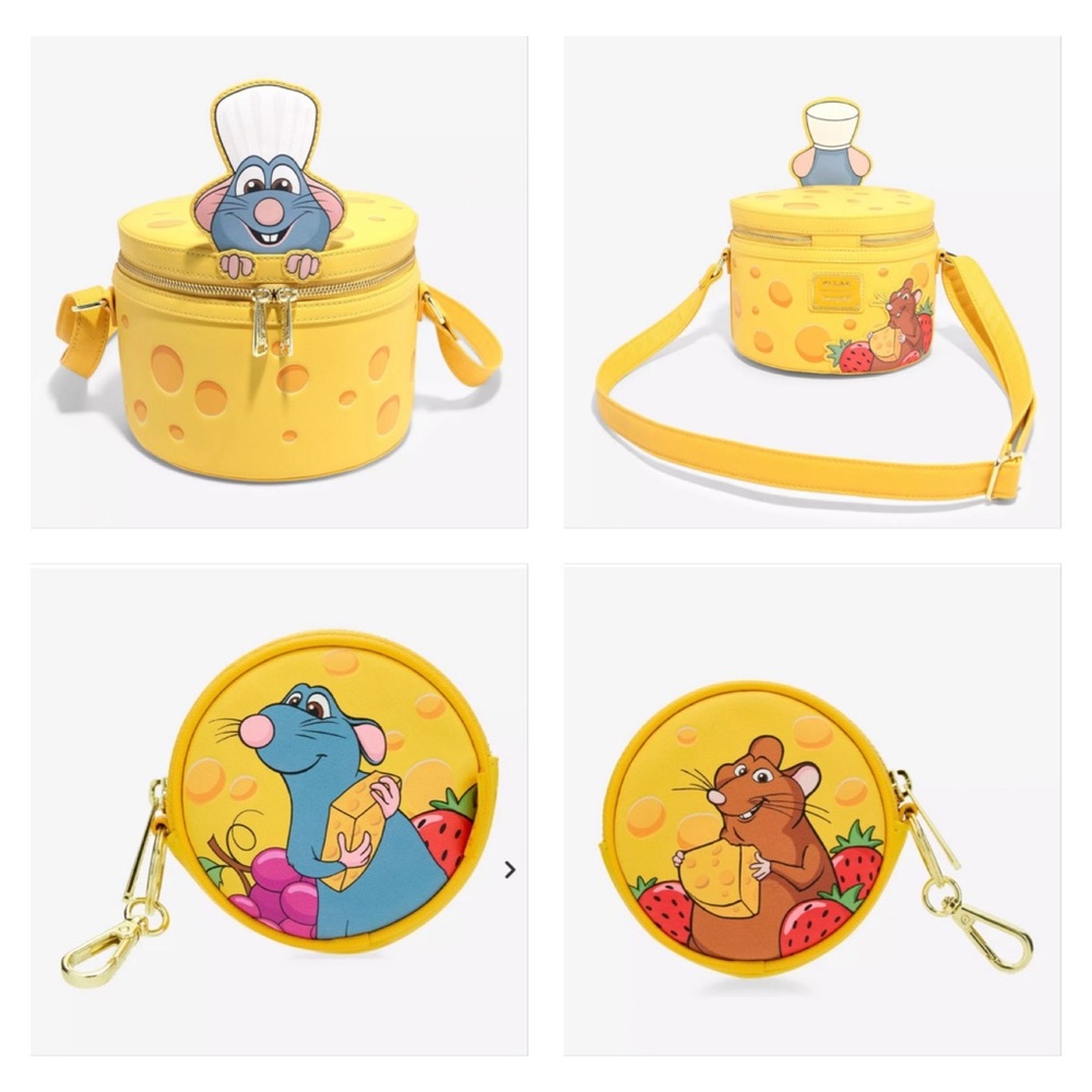Loungefly Disney Pixar Ratatouille Remy Cheese Wheel Strawberry Crossbody/Wallet